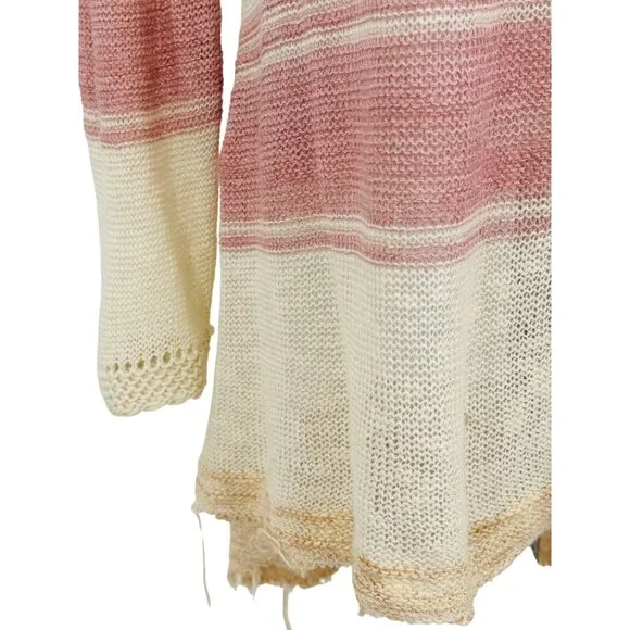 Free People Striped Distressed Knit Mini Dress | Coastal Grandmother Grunge Boho - Picture 5 of 16